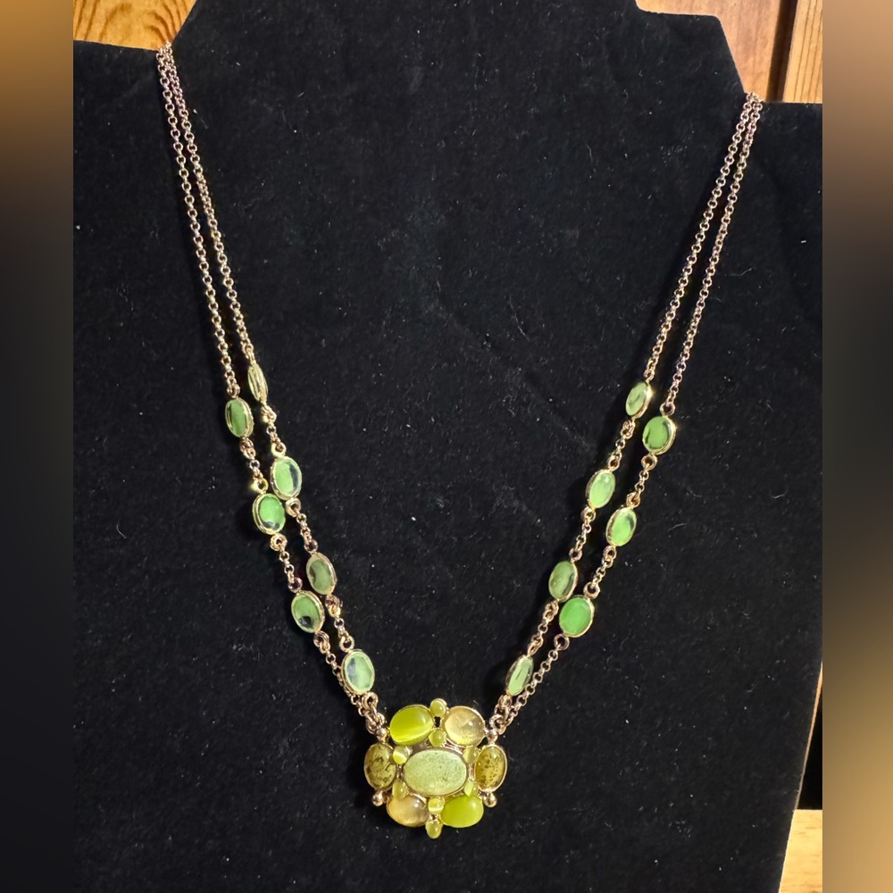 LC Gold Tone Double Strand Necklace